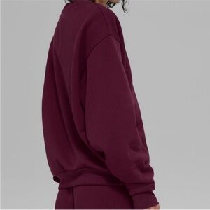 Alo Accolade Crew Neck Burgundy Size Medium